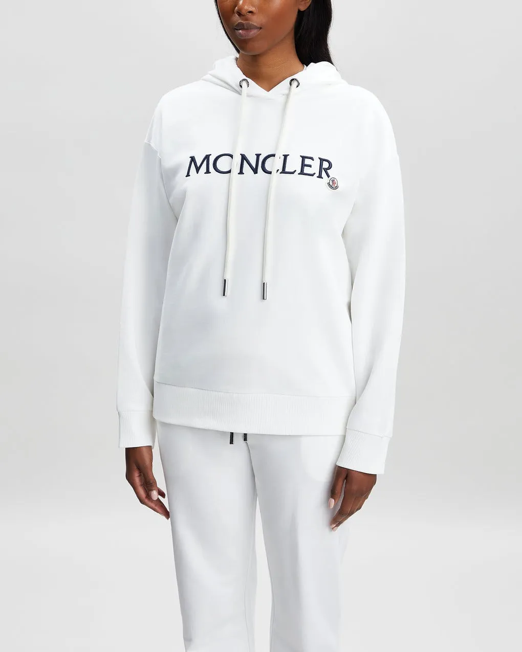 Moncler   Sweater Hoodie Logo Vit/svart 